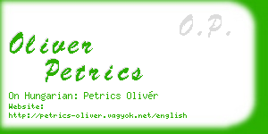 oliver petrics business card